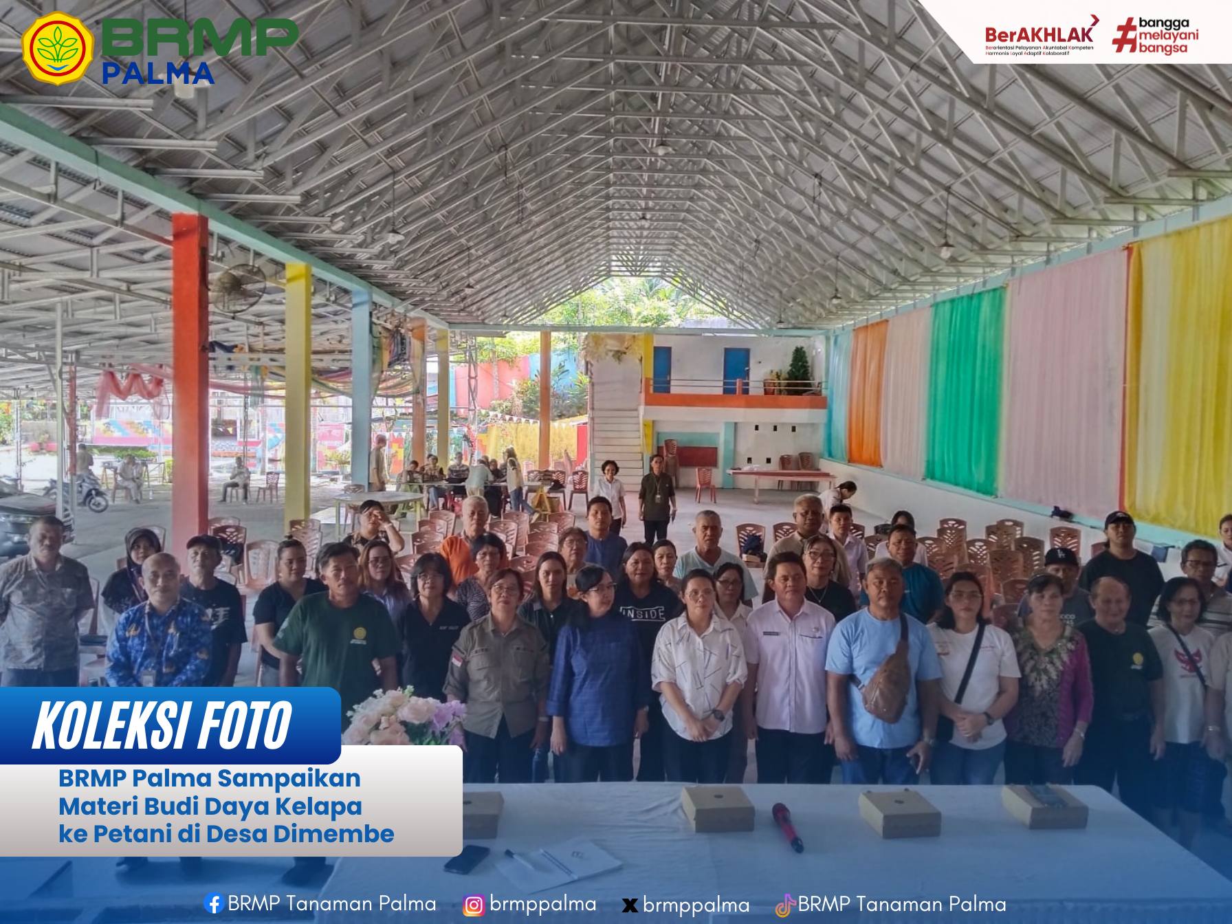 Penyampaian Materi Budi Daya Kelapa oleh BRMP Palma bagi Petani di Desa Dimembe